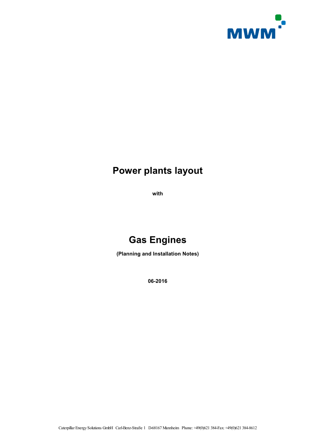 Power Plants Layout Gas Engines