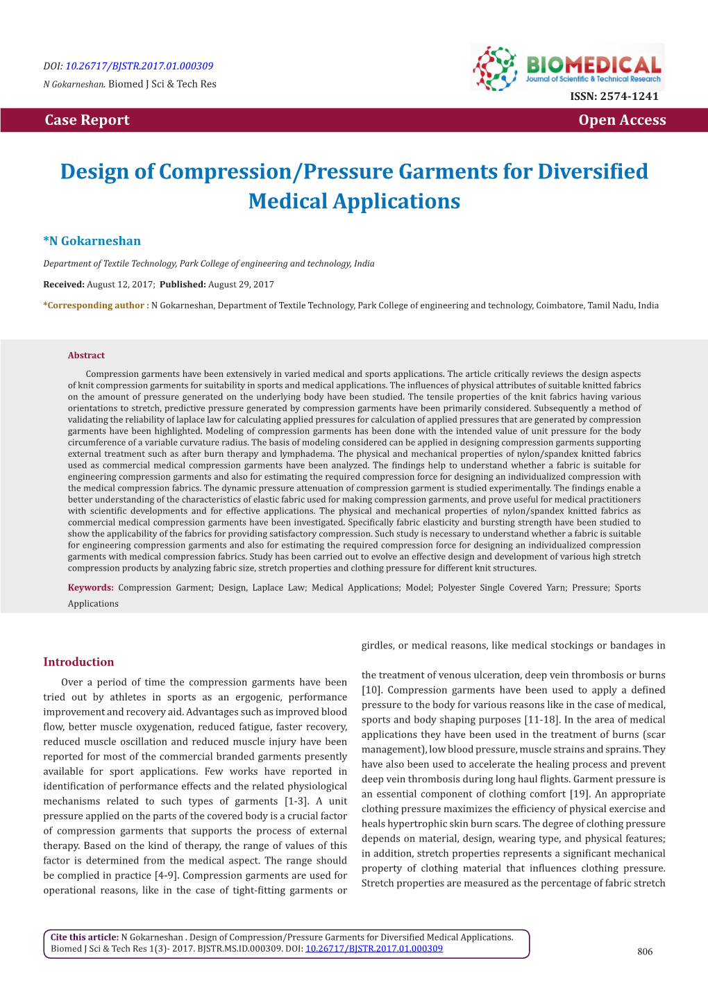 Design of Compression/Pressure Garments for Diversified Medical Applications