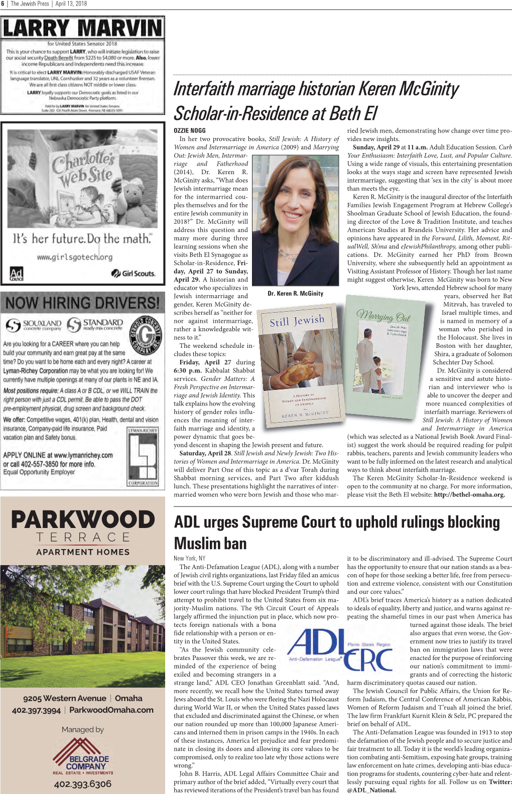 PARKWOOD ADL Urges Supreme Court to Uphold Rulings Blocking TERRACE APARTMENT HOMES Muslim Ban New York, NY It to Be Discriminatory and Ill-Advised