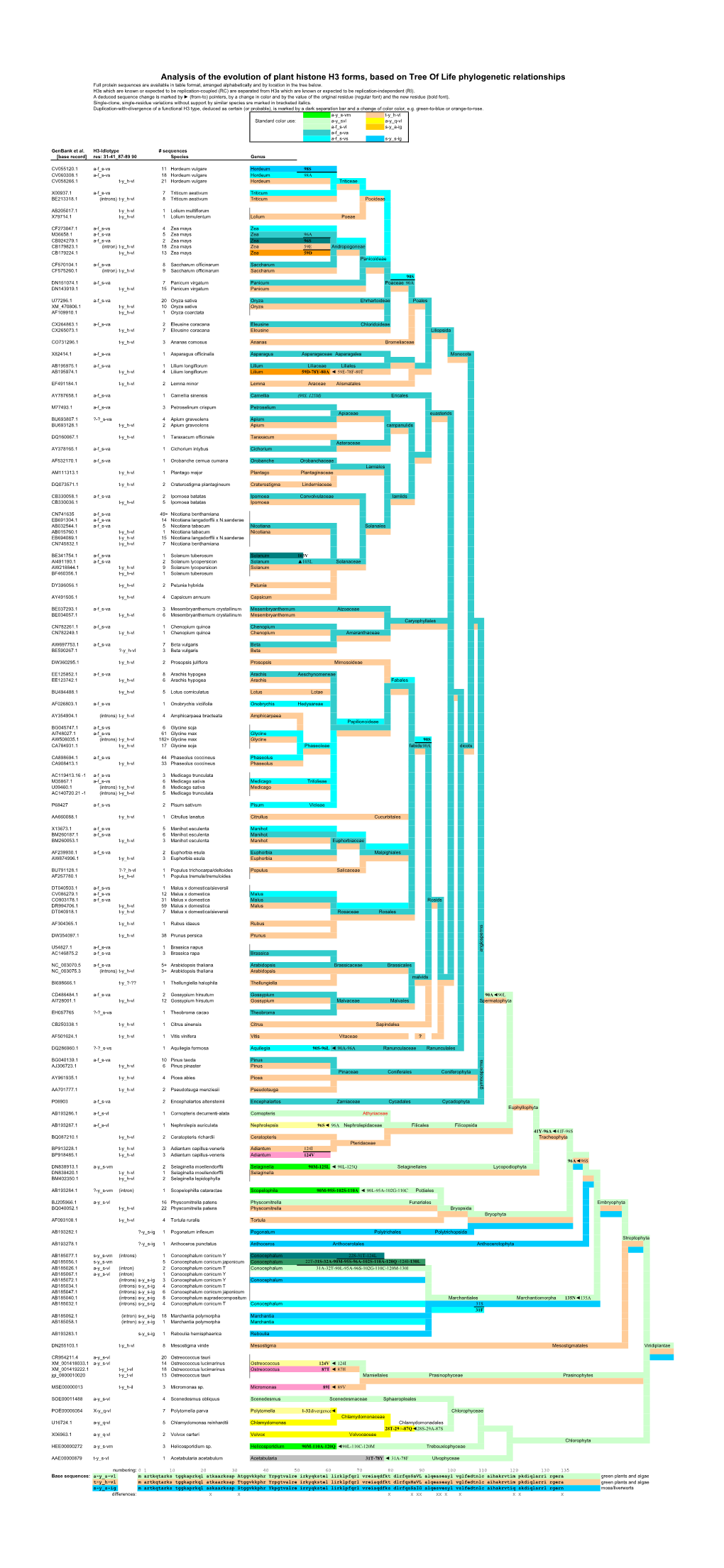 Analysis of the Evolution of Plant Histone H3 Forms, Based on Tree Of