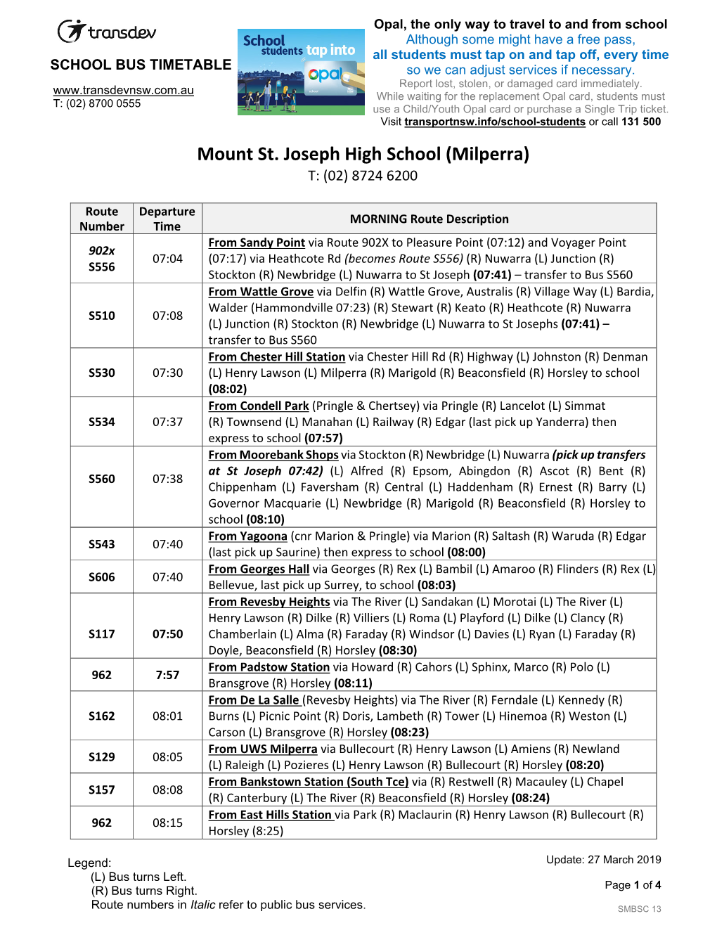 Mount St. Joseph High School (Milperra) T: (02) 8724 6200