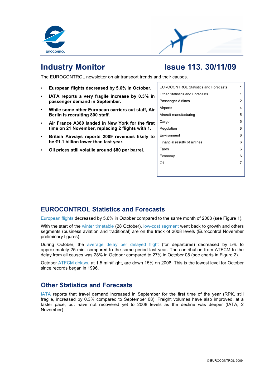 EUROCONTROL Industry Monitor Issue