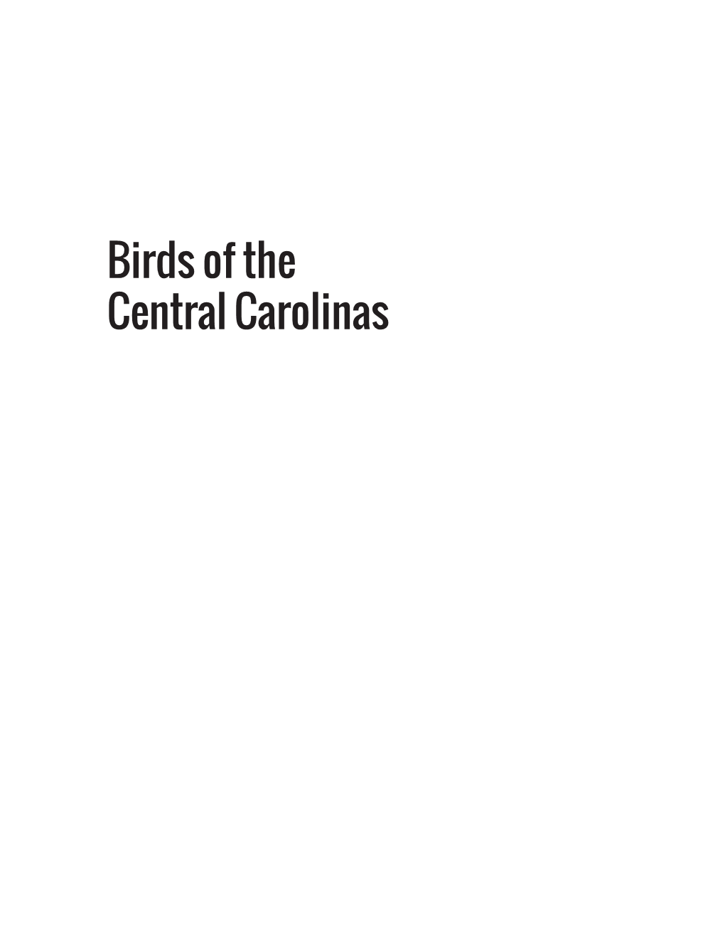 Birds of the Central Carolinas