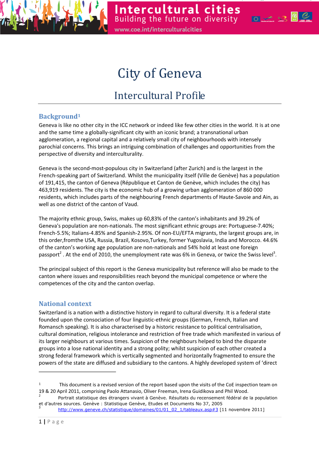 City of Geneva Intercultural Profile