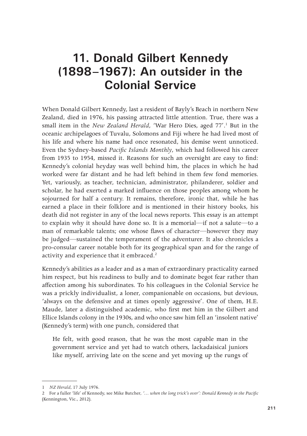 Donald Gilbert Kennedy (1898–1967): an Outsider in the Colonial Service