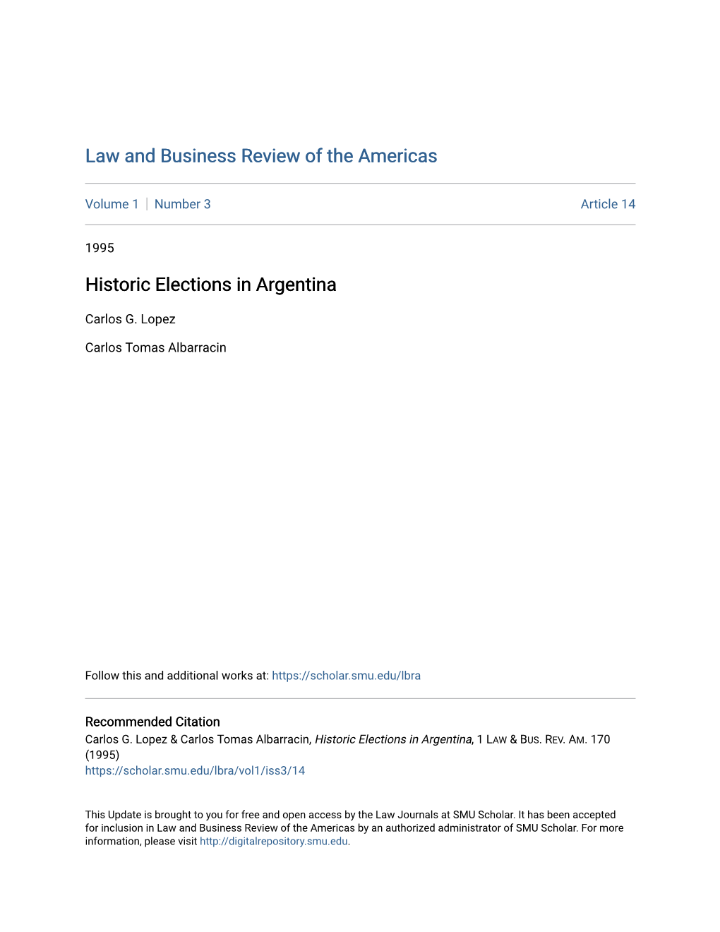 Historic Elections in Argentina