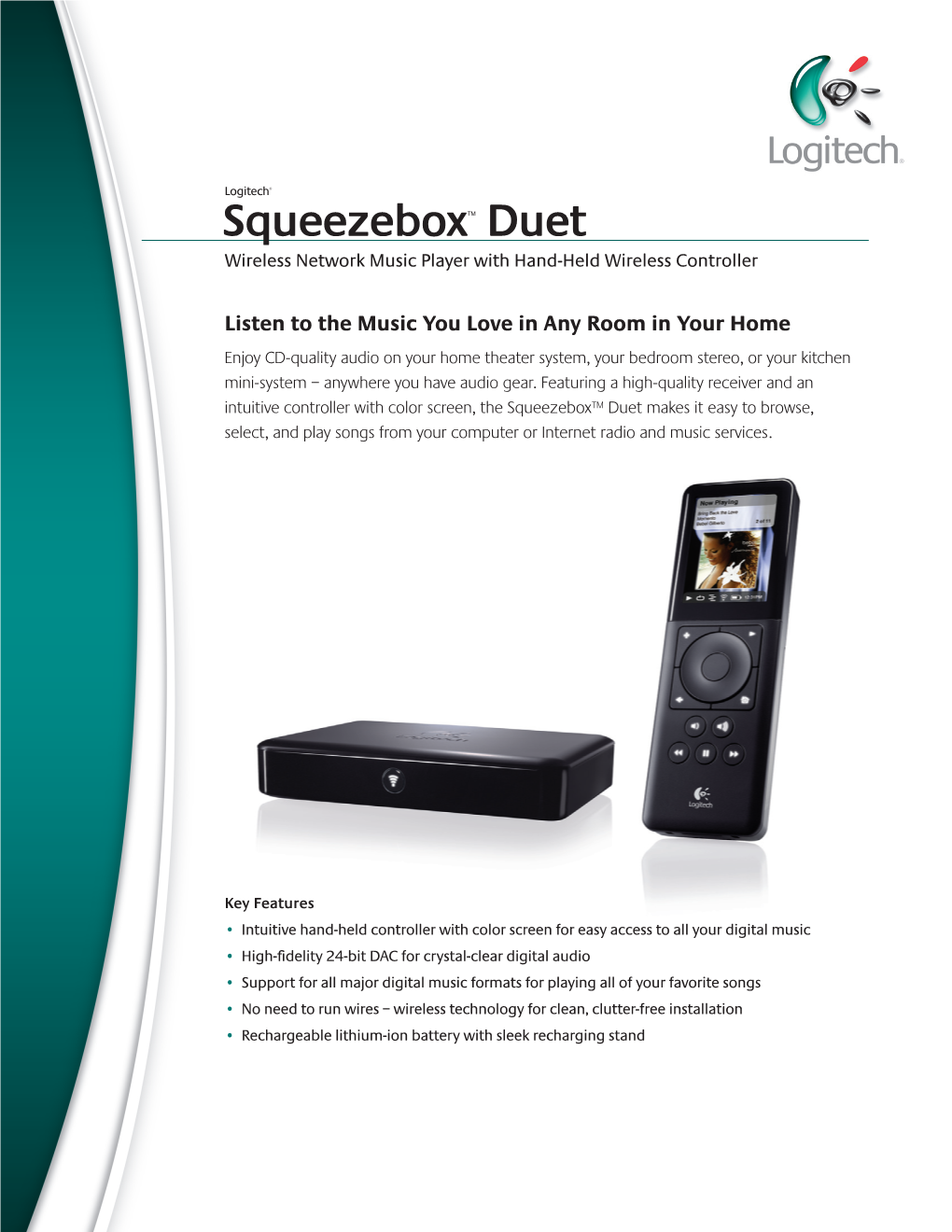 Squeezebox™ Duet Wireless Network Music Player with Hand-Held Wireless Controller