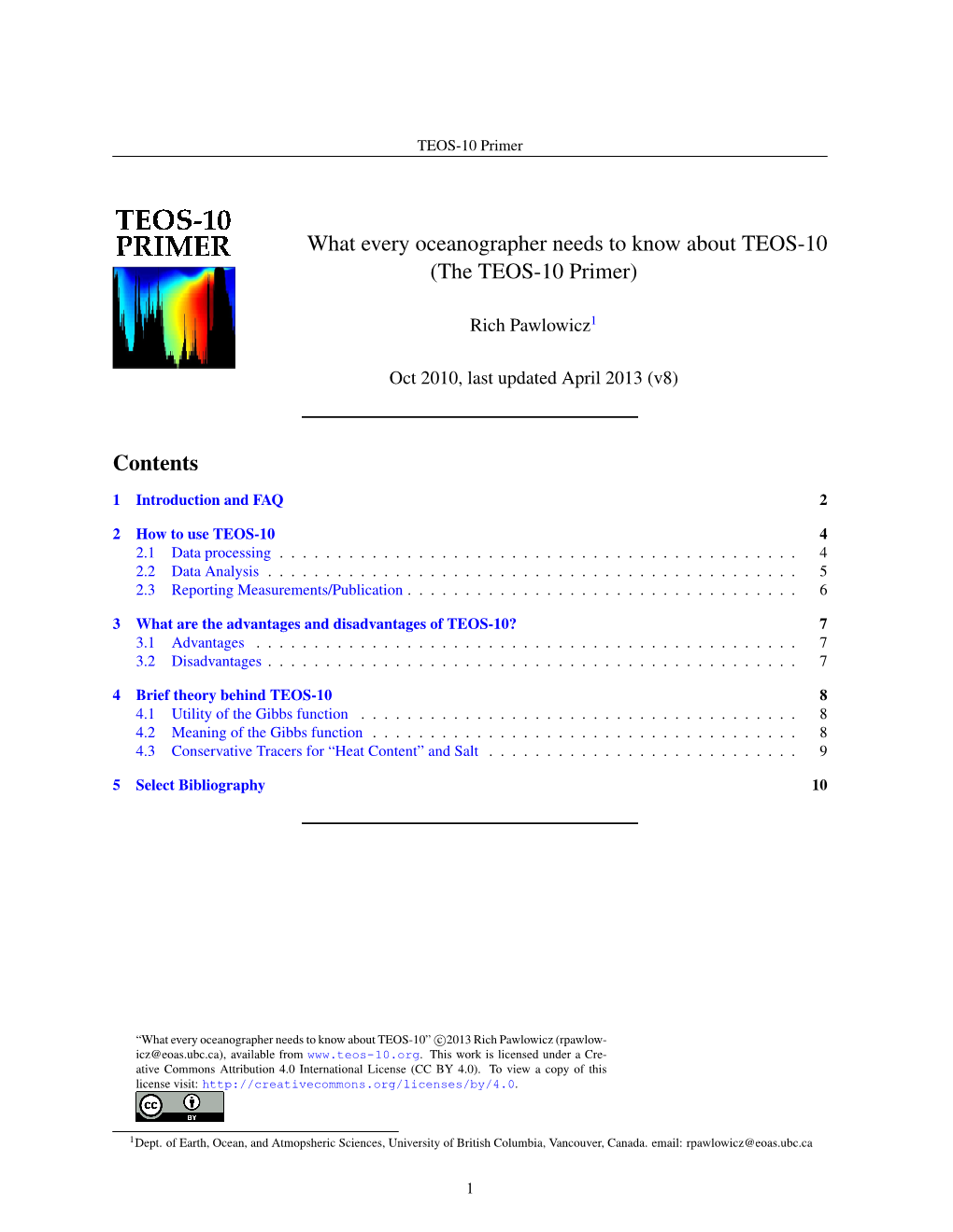 What Every Oceanographer Needs to Know About TEOS-10 (The TEOS-10 Primer)