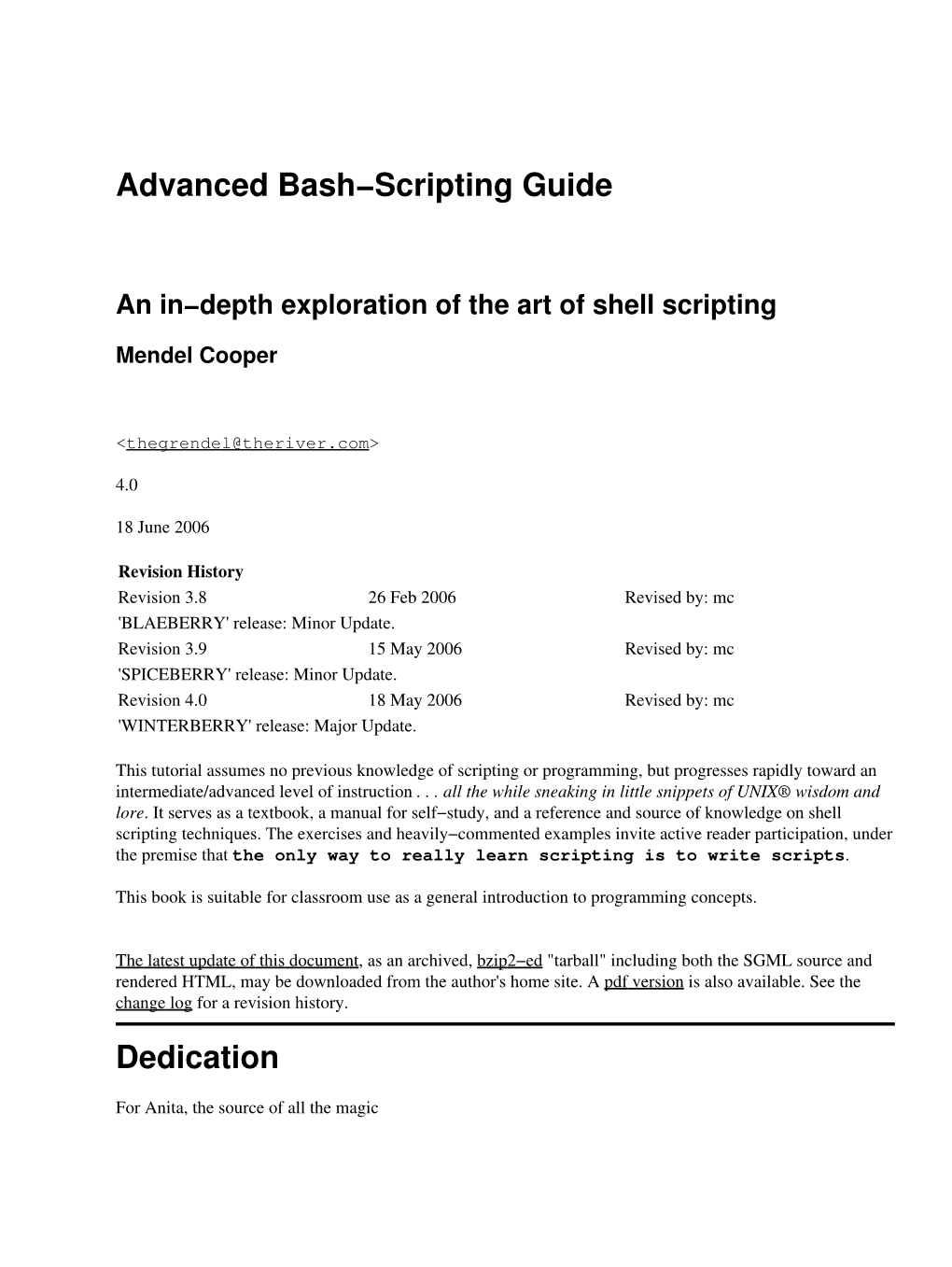 Advanced Bash-Scripting Guide