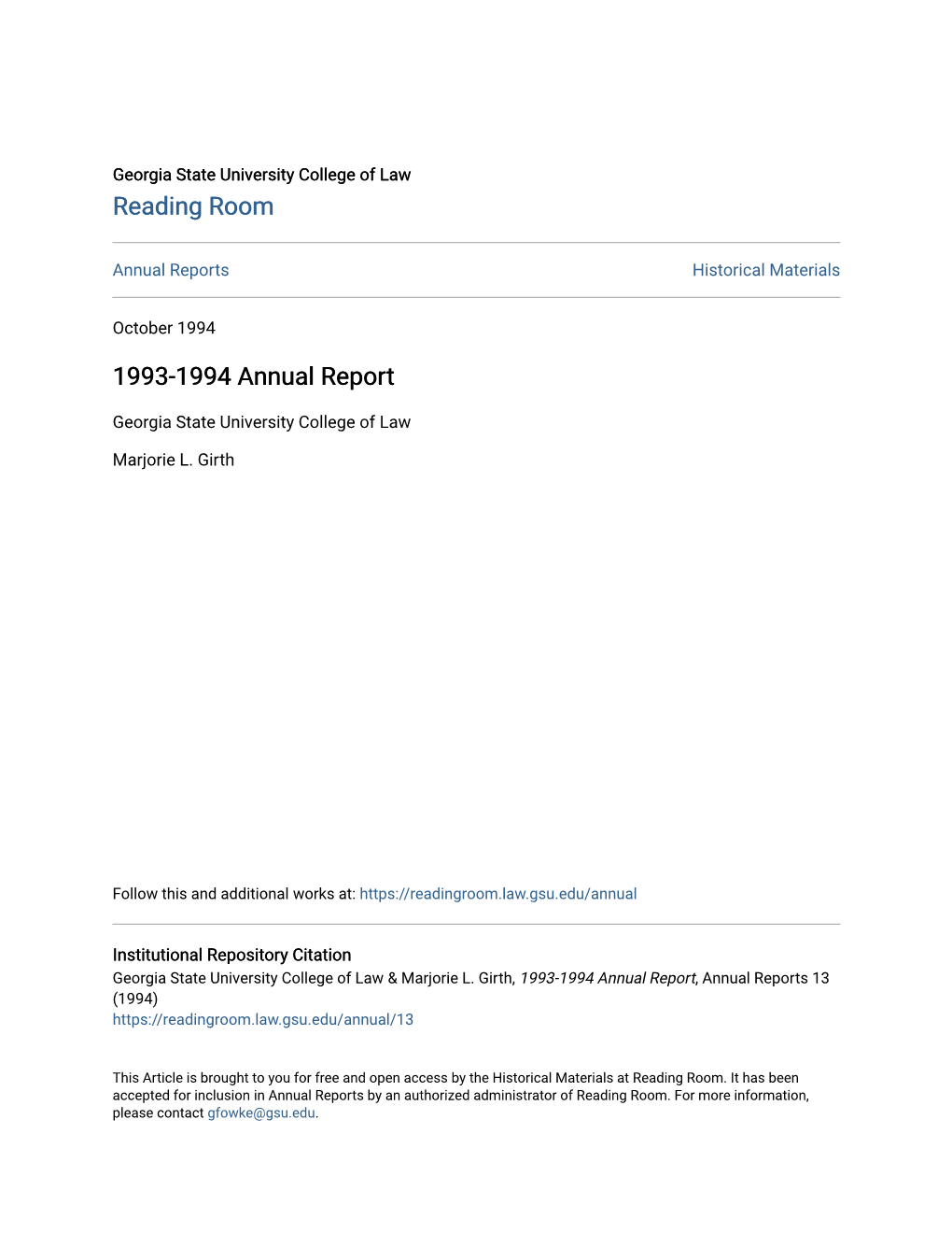 1993-1994 Annual Report