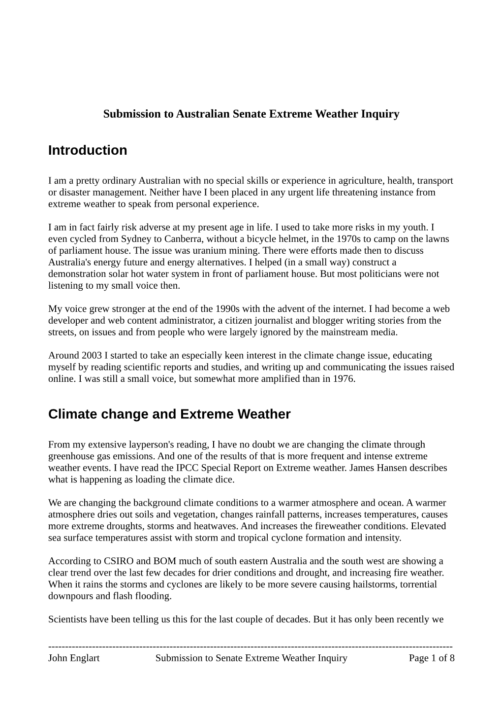 Introduction Climate Change and Extreme Weather