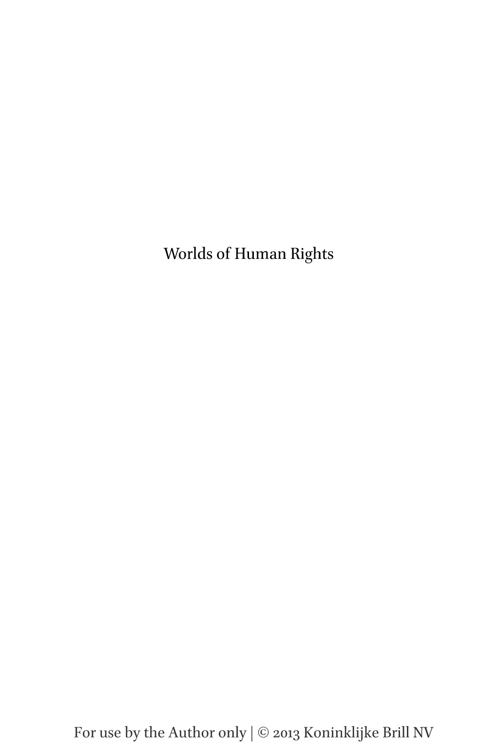 Worlds of Human Rights