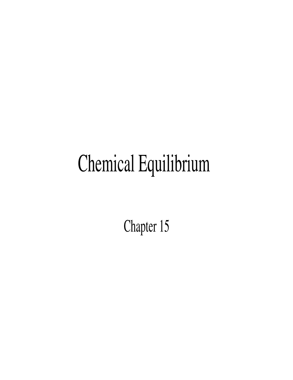 Chemical Equilibrium