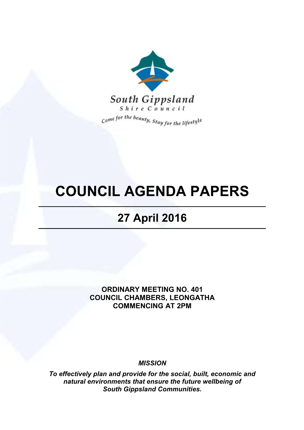 Council Agenda Papers