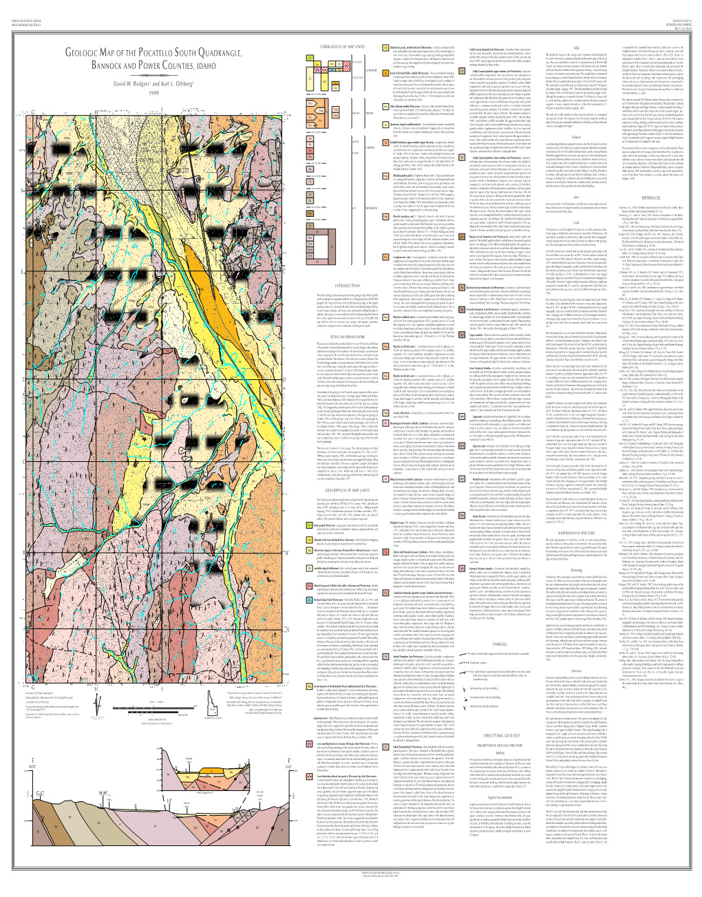 Geologic Map of the Pocatello South Quadrangle, Bannock and Power