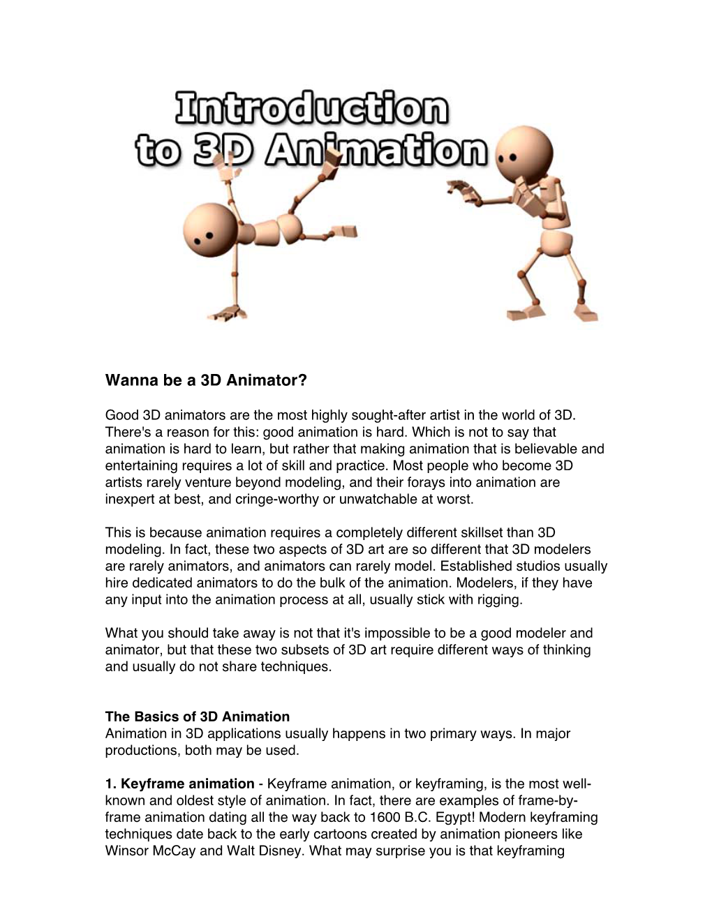 Wanna Be a 3D Animator?