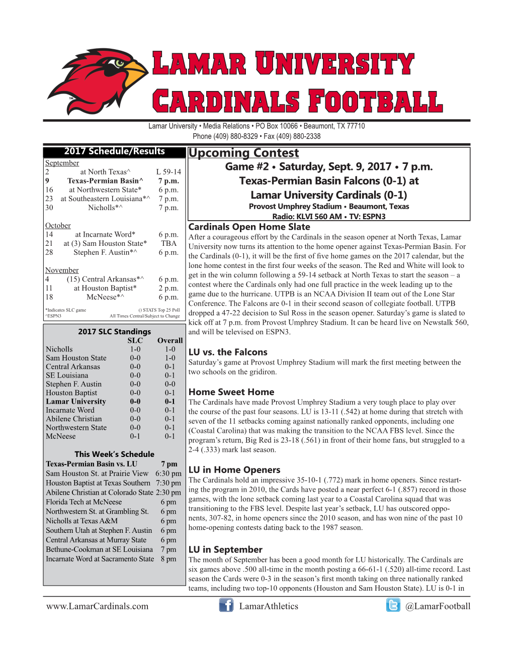 Lamar University Cardinals Football