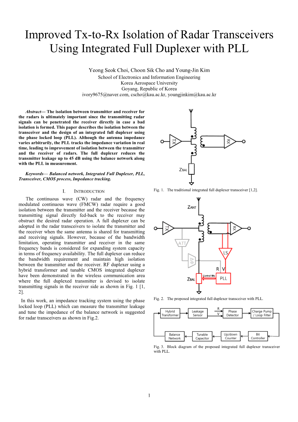 Improved Tx-To-Rx Isolation of Radar Transceivers Using Integrated Full Duplexer with PLL