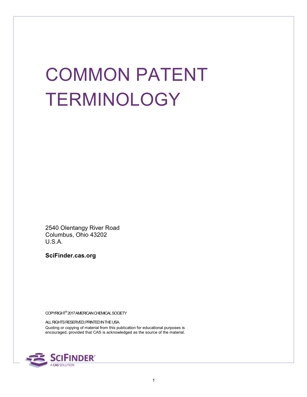 Common Patent Terminology