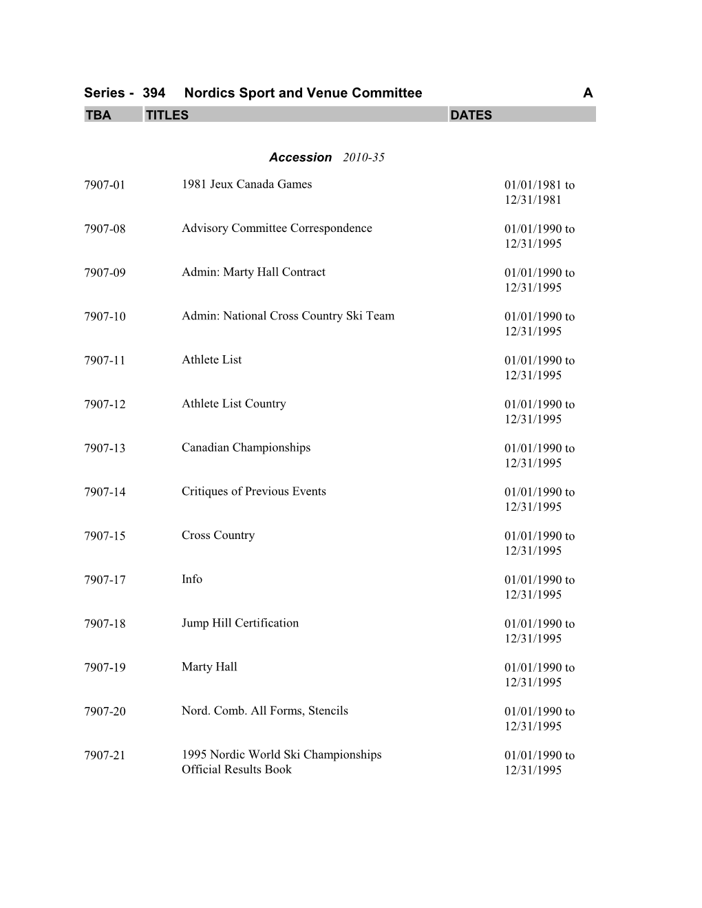 394 Nordics Sport and Venue Committee Series