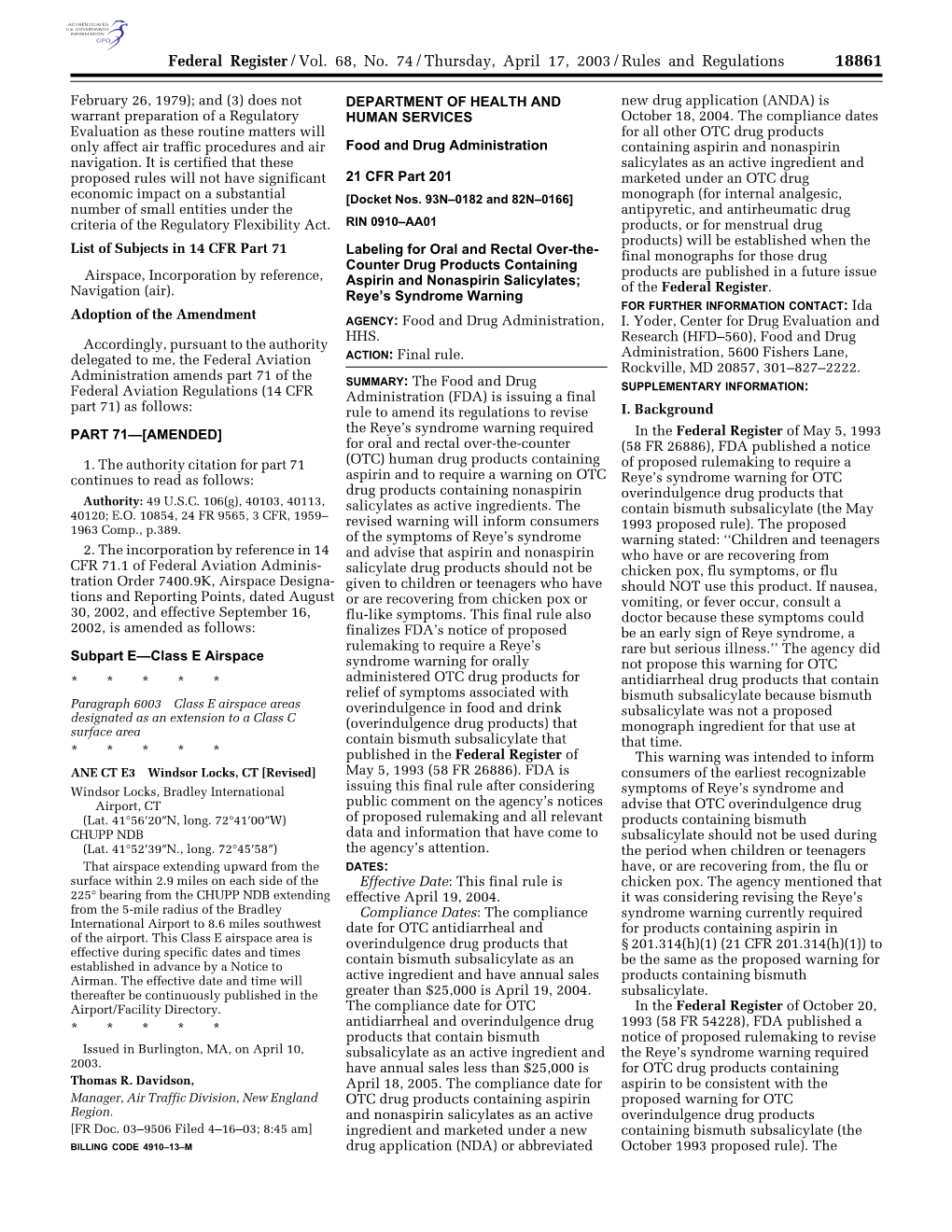 Federal Register/Vol. 68, No. 74/Thursday, April 17, 2003/Rules