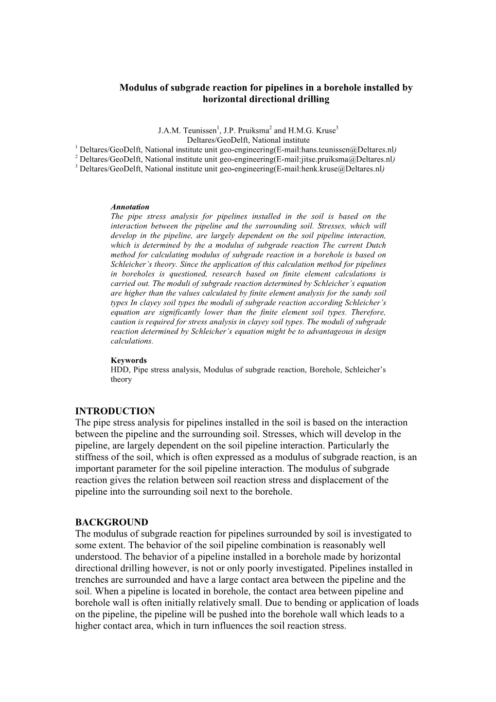 Modulus of Subgrade Reaction for Pipelines in a Borehole Installed by Horizontal Directional Drilling