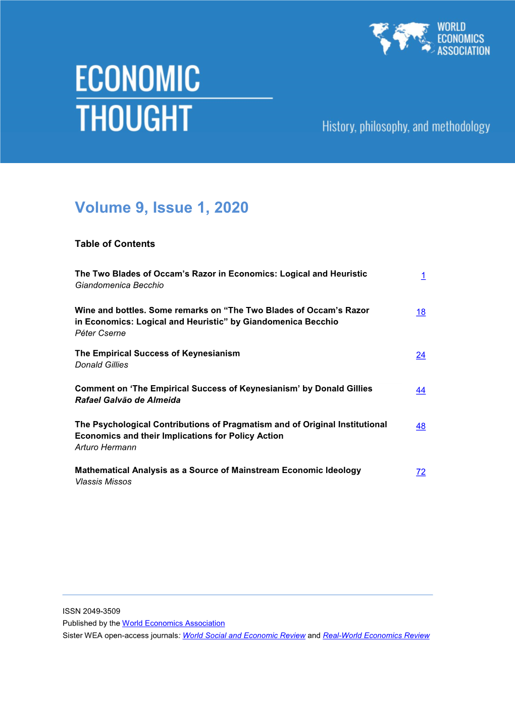 Volume 9, Issue 1, 2020