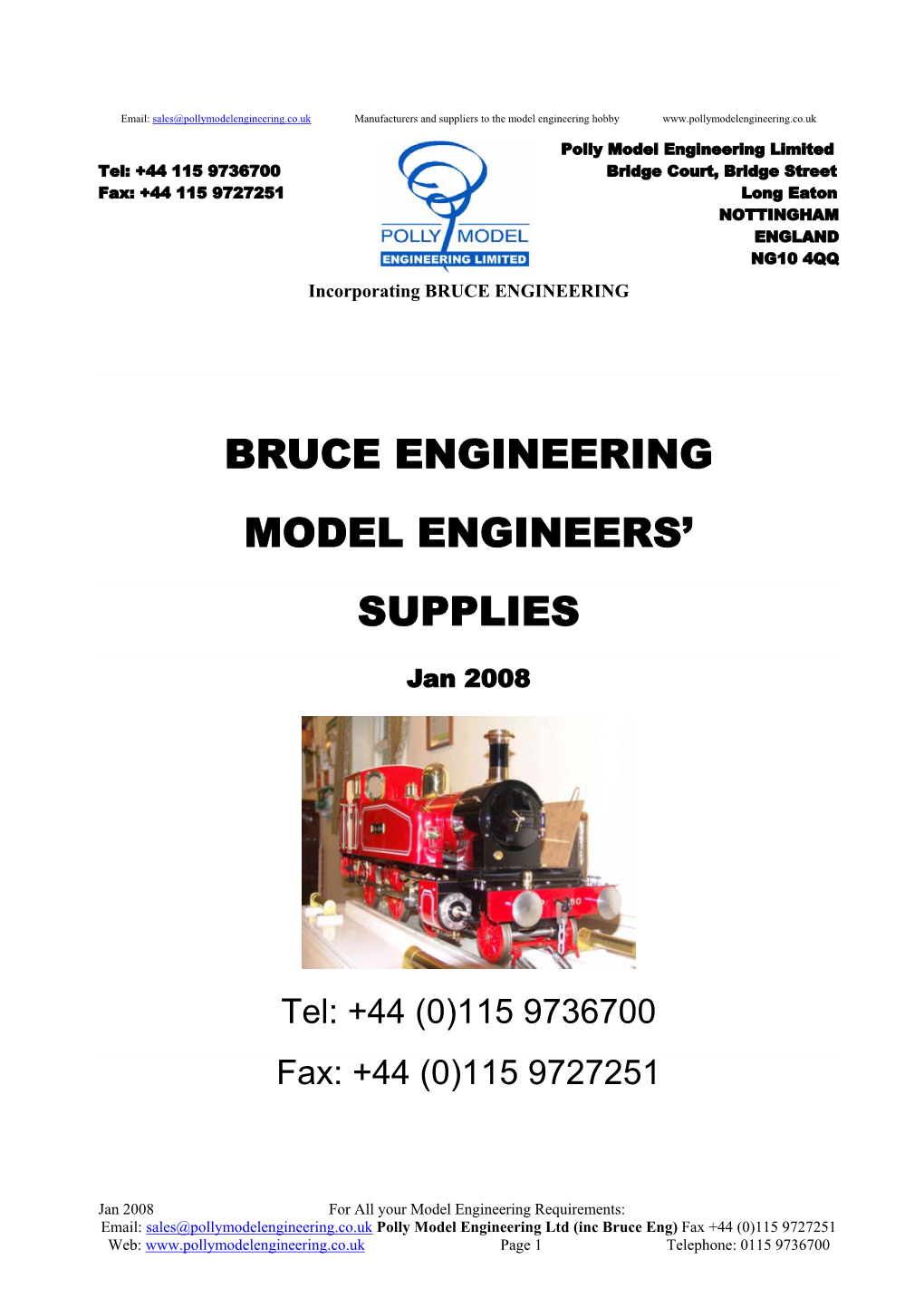 Bruce Engineering Model Engineers' Supplies