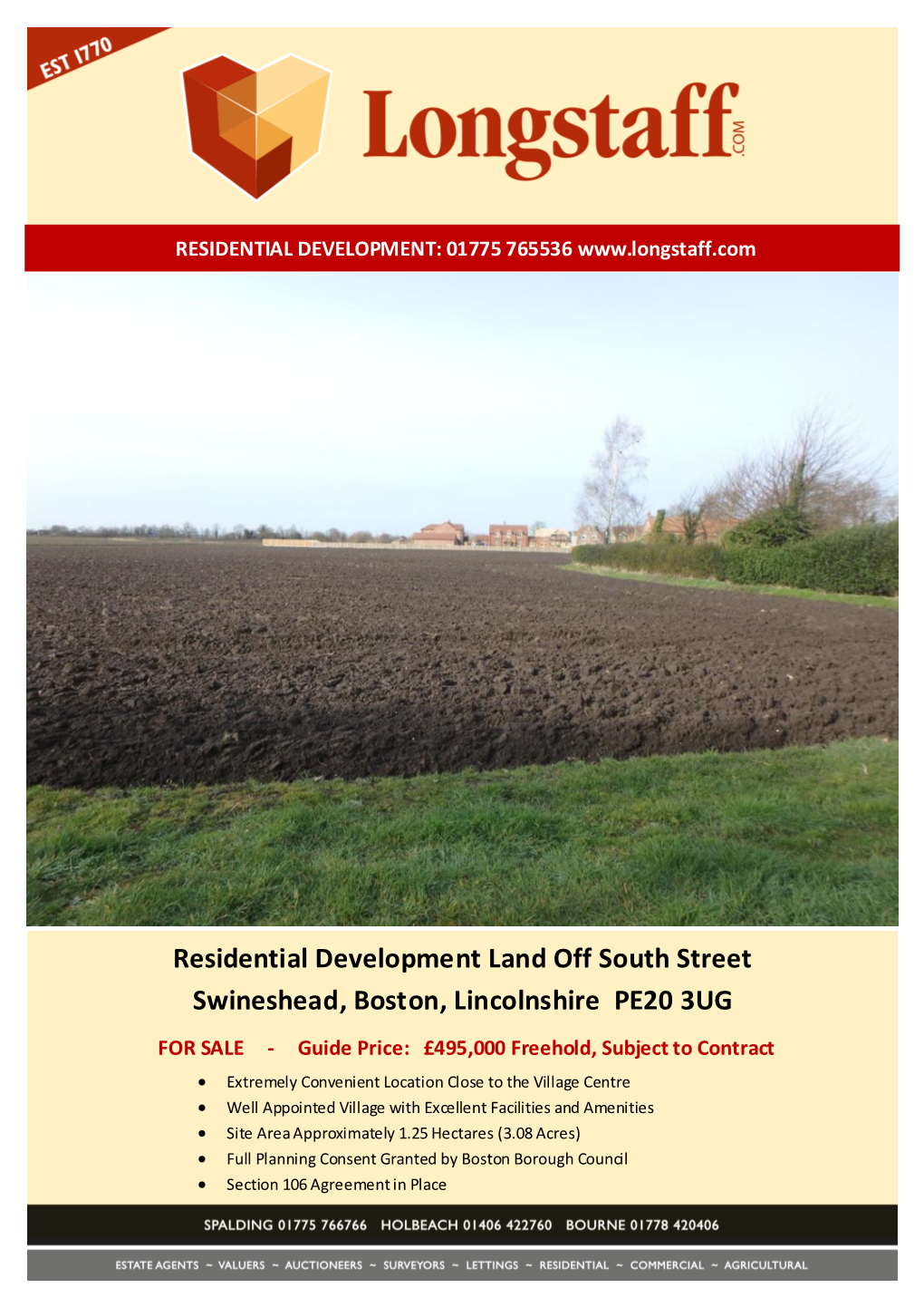 Residential Development Land Off South Street Swineshead, Boston