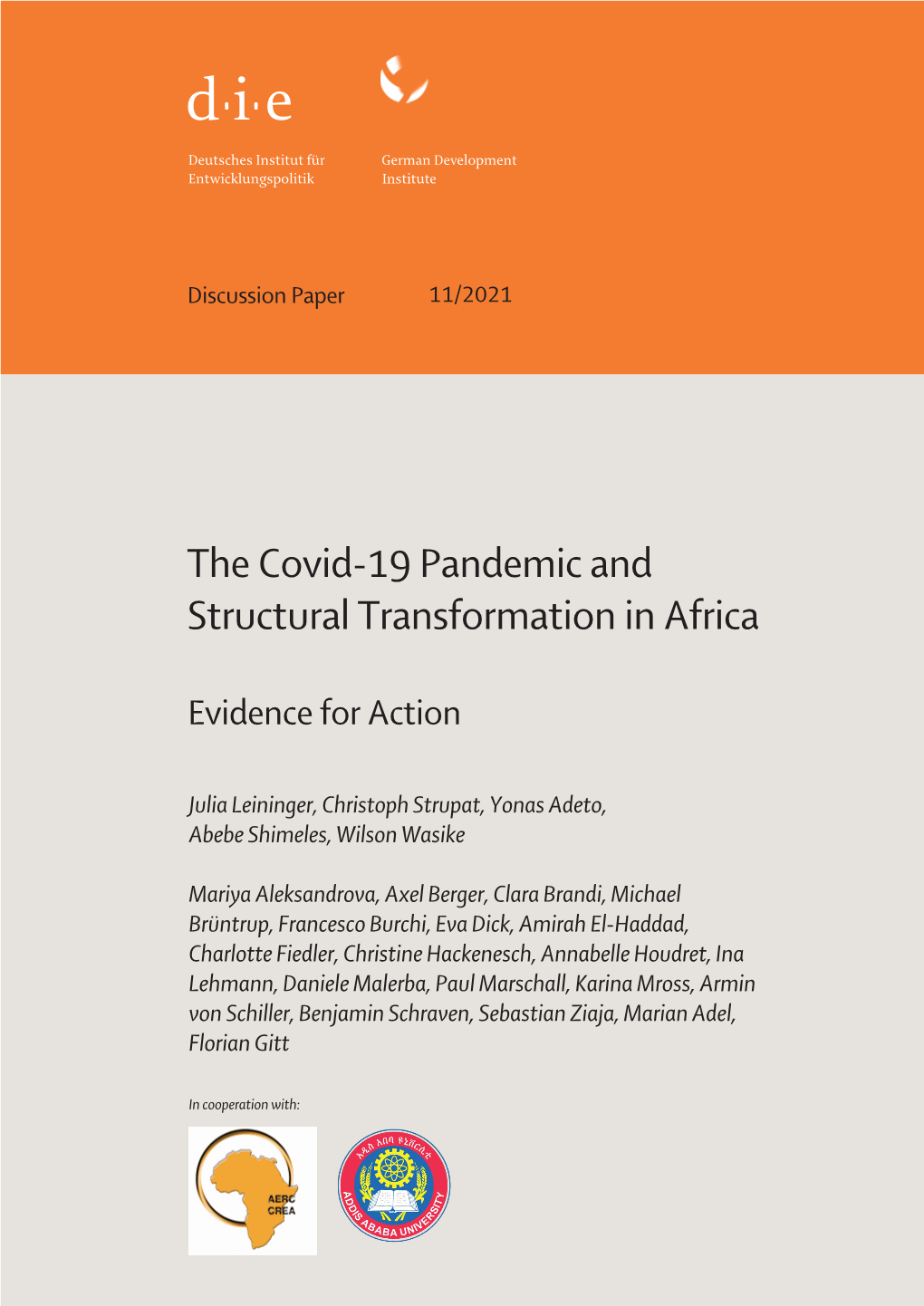 The COVID-19 Pandemic and Structural Transformation in Africa: Evidence for Action” in September 2020