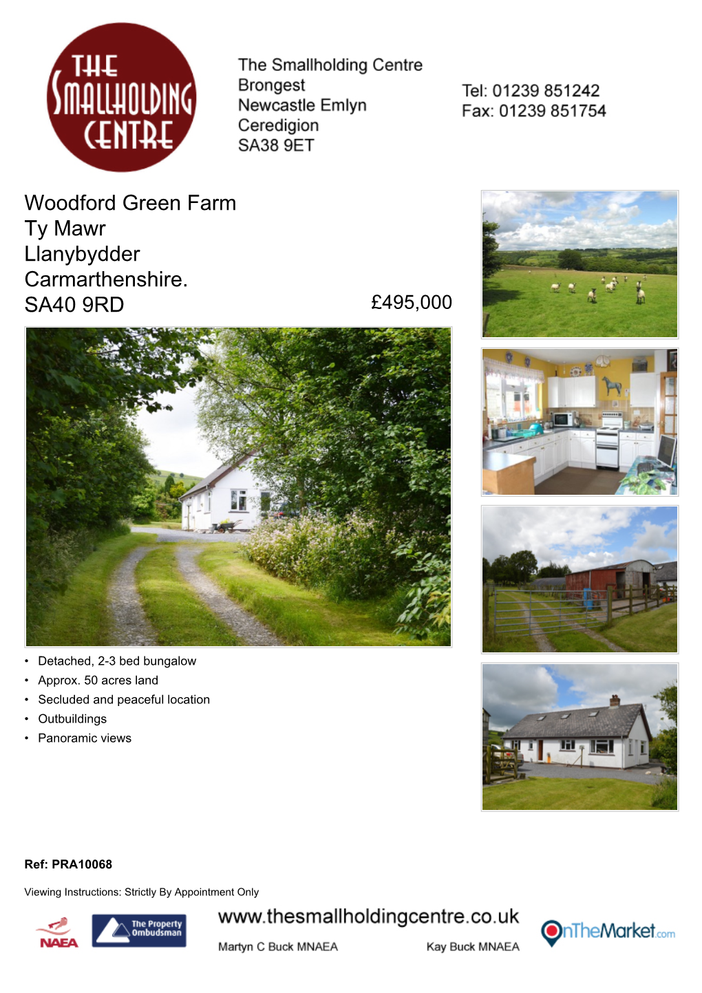 Woodford Green Farm Ty Mawr Llanybydder Carmarthenshire. SA40 9RD £495,000