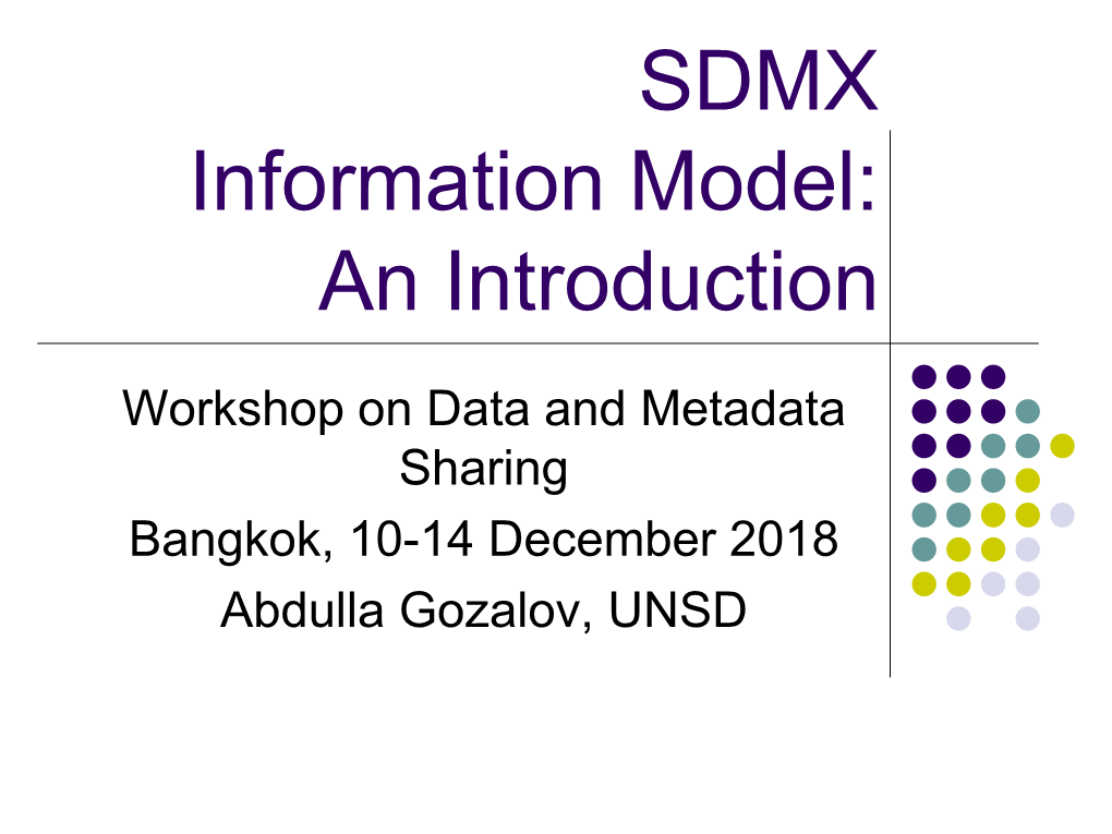 UNSD SDMX Information Model