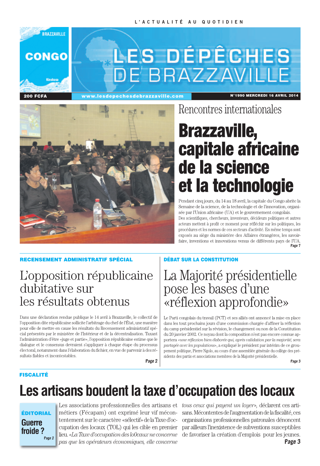 Brazzaville, Capitale Africaine De La Science Et La Technologie