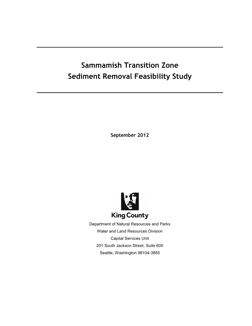 Sammamish Transition Zone Sediment Removal Feasibility Study