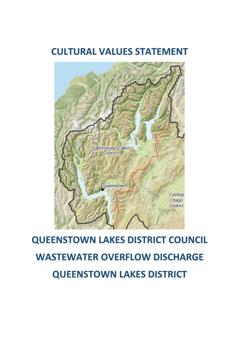 Cultural Values Statement Queenstown Lakes District Council Wastewater