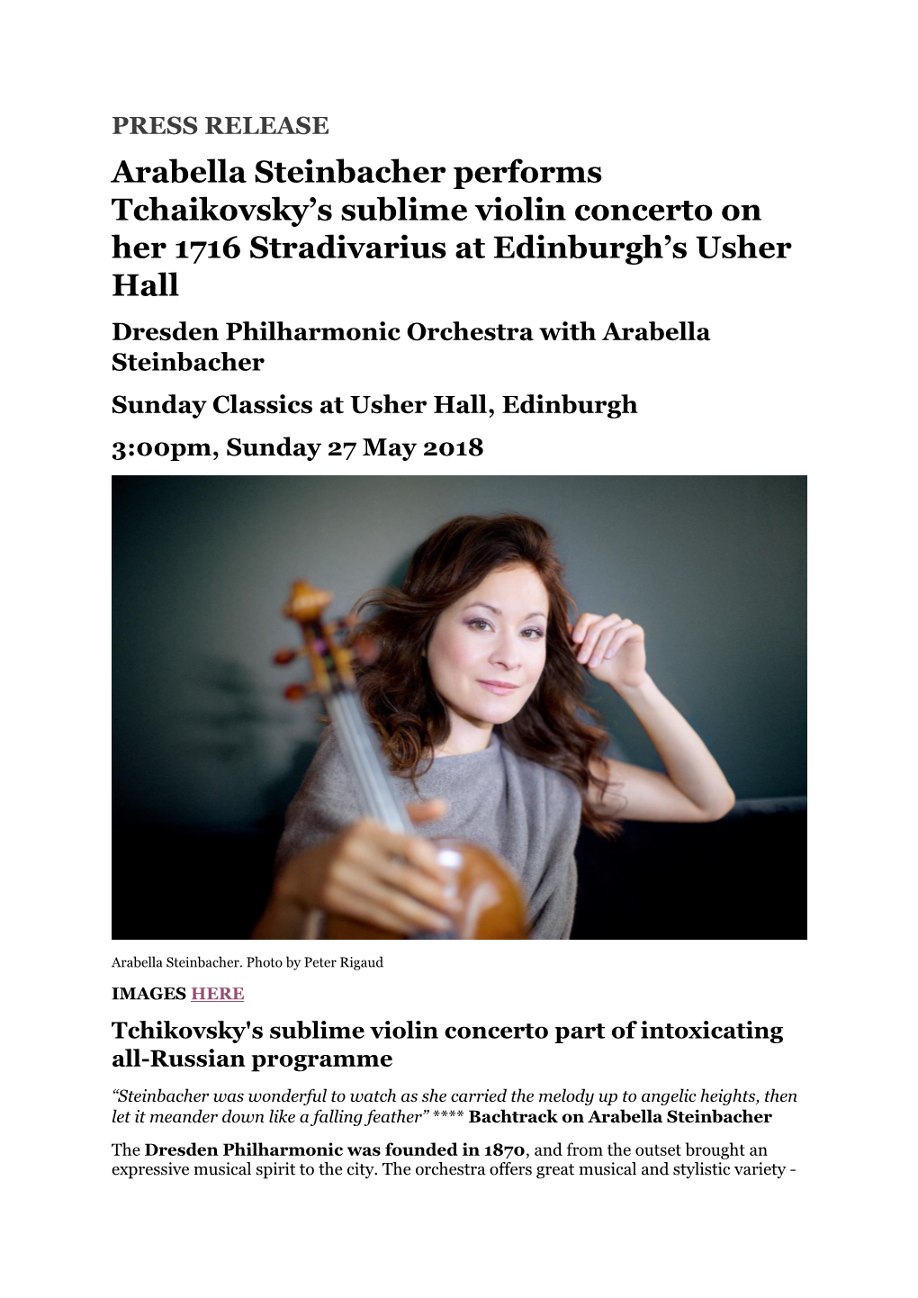 Arabella Steinbacher Performs Tchaikovsky's Sublime Violin