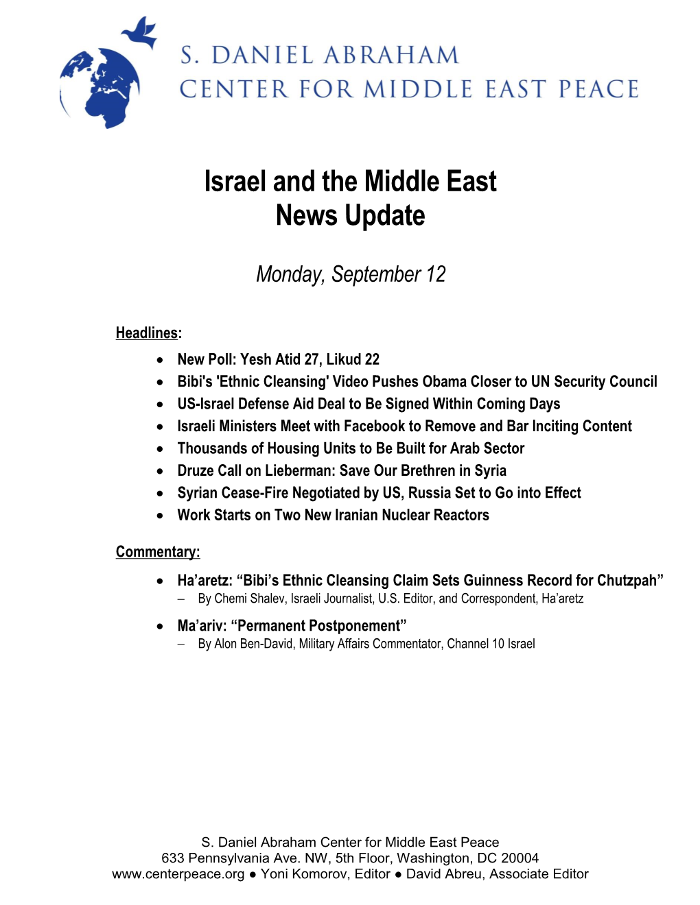 Israel Update