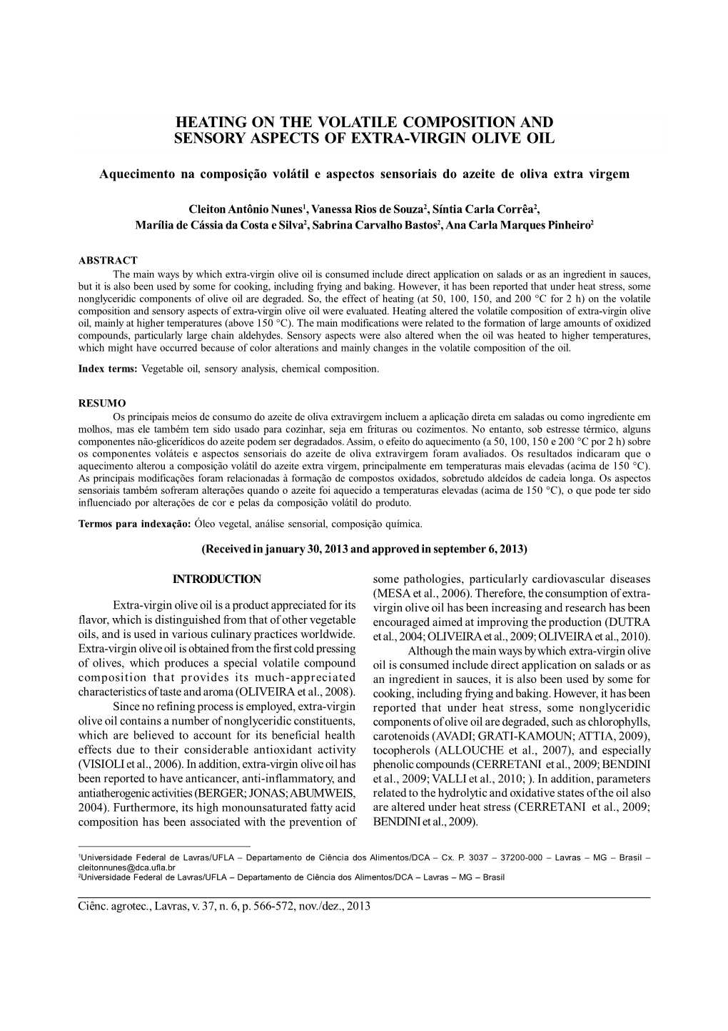 Heating on the Volatile Composition and Sensory Aspects of Extra-Virgin