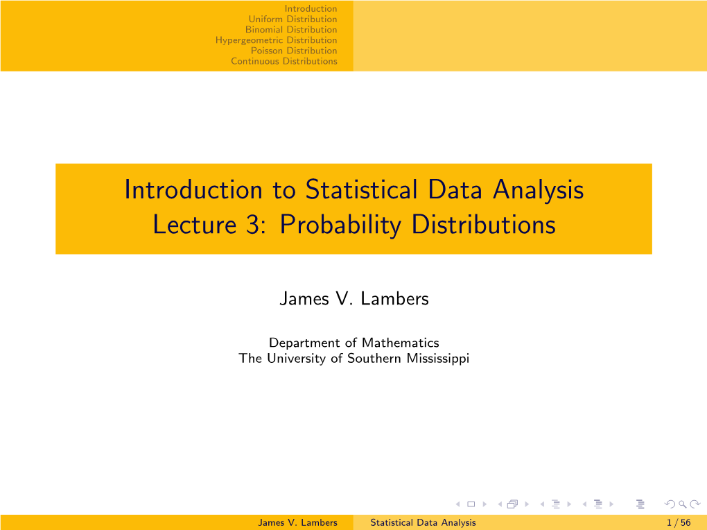 Probability Distributions