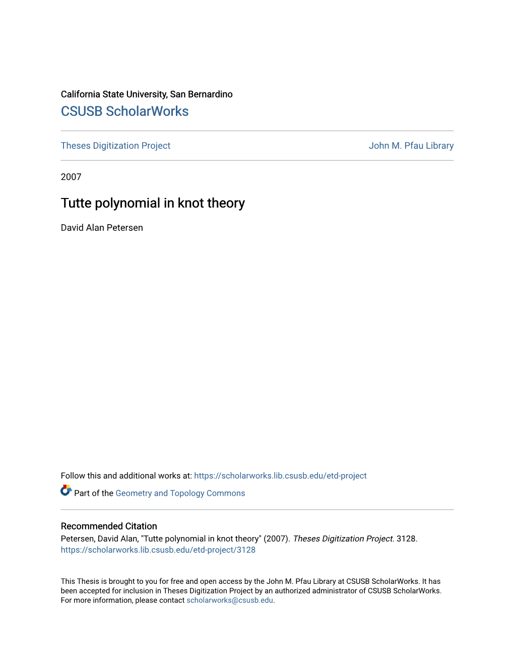 Tutte Polynomial in Knot Theory