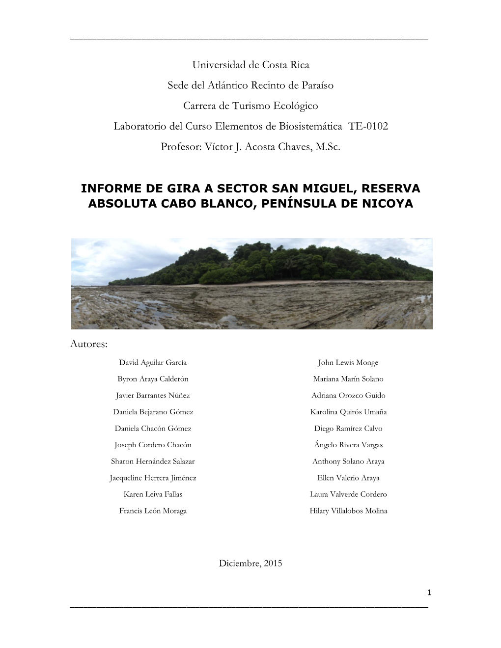 Informe De Gira Sector San Miguel Lab Biosistemática 2015 Final.Pdf