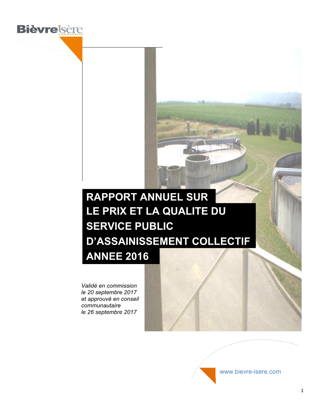 Le Prix Et La Qualite Du Service Public D'assainissement Collectif Rapport Annuel Sur Annee 2016