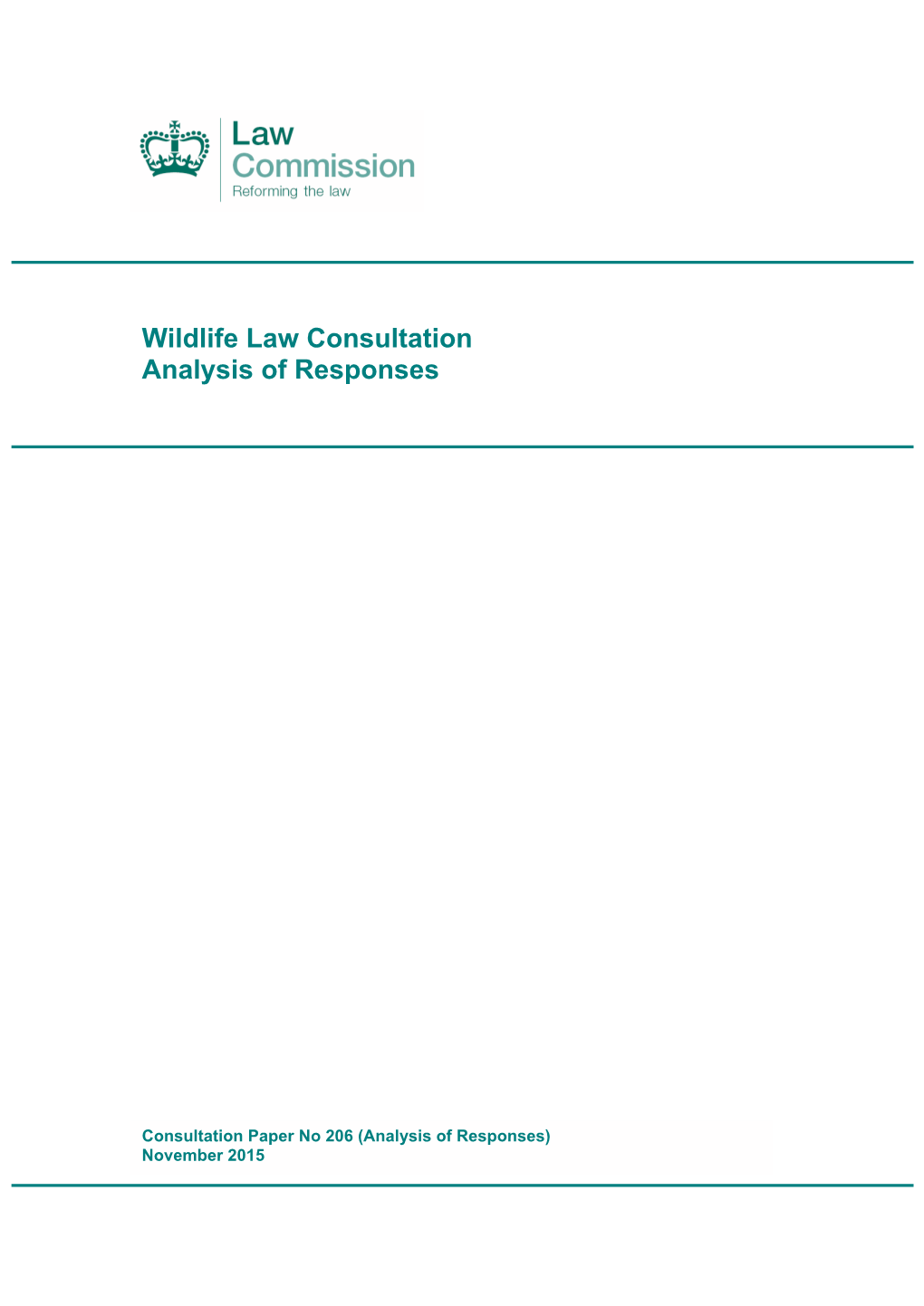 Wildlife Law Consultation Analysis of Responses