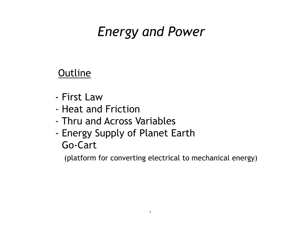 Energy and Power