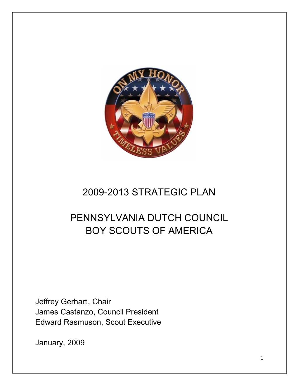 2009-2013 Strategic Plan Pennsylvania Dutch Council Boy Scouts of America