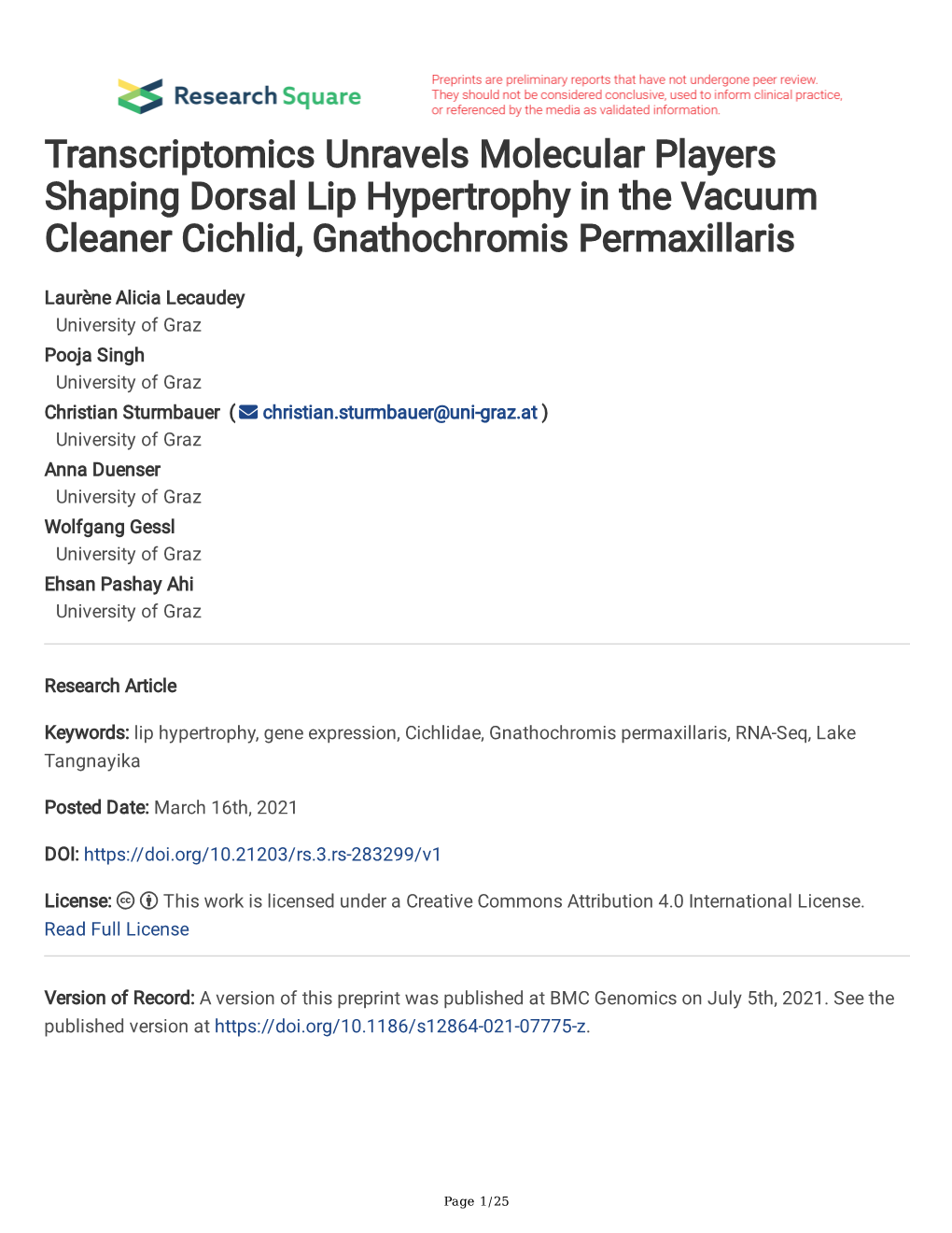 Transcriptomics Unravels Molecular Players Shaping Dorsal Lip Hypertrophy in the Vacuum Cleaner Cichlid, Gnathochromis Permaxillaris