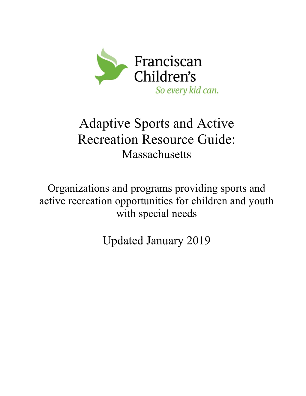 Adaptive Sports and Active Recreation Resource Guide