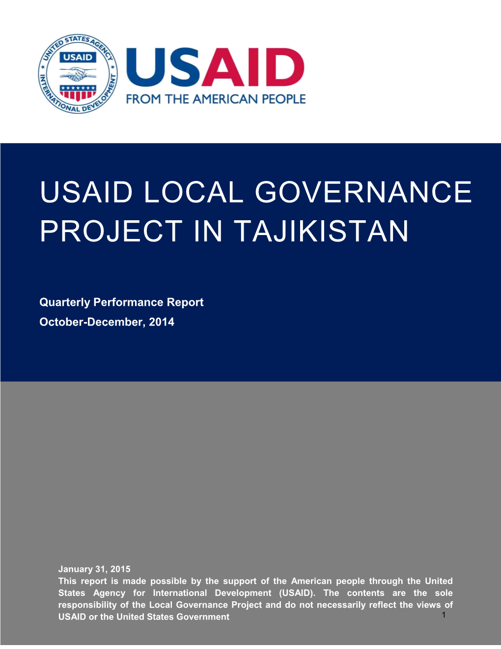 Usaid Local Governance Project in Tajikistan