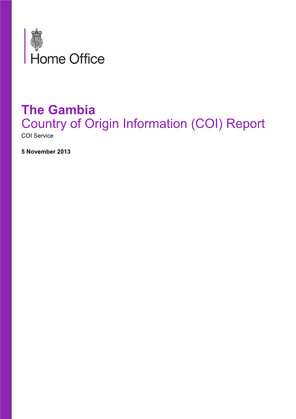 The Gambia Country of Origin Information (COI) Report COI Service