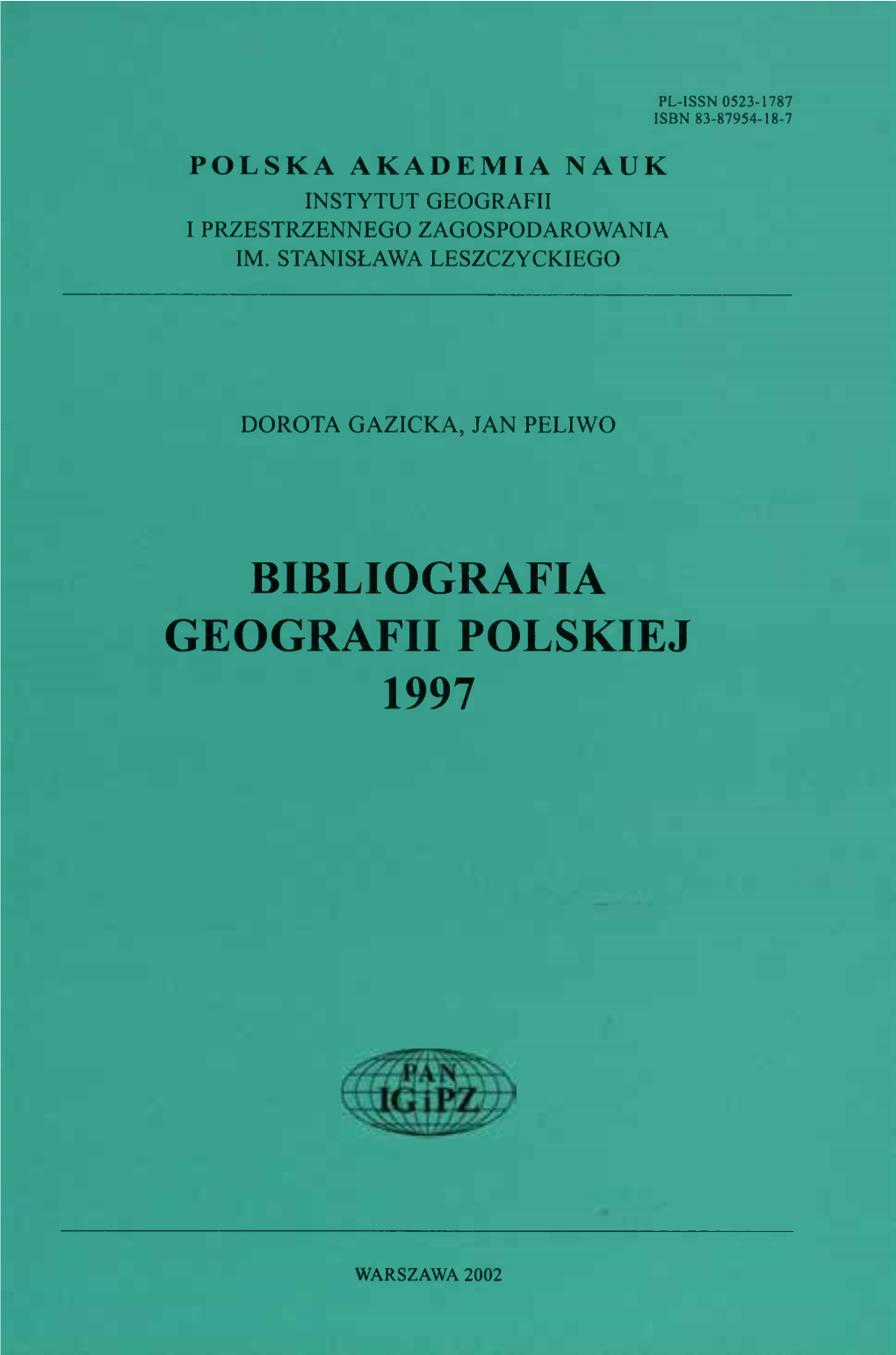 Bibliografia Geografii Polskiej 1997